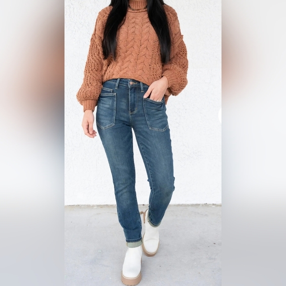 Judy Blue Denim - Judy Blue HR Vintage Wash Pocket Relaxed Jeans Slim Straight Skinny Various NEW